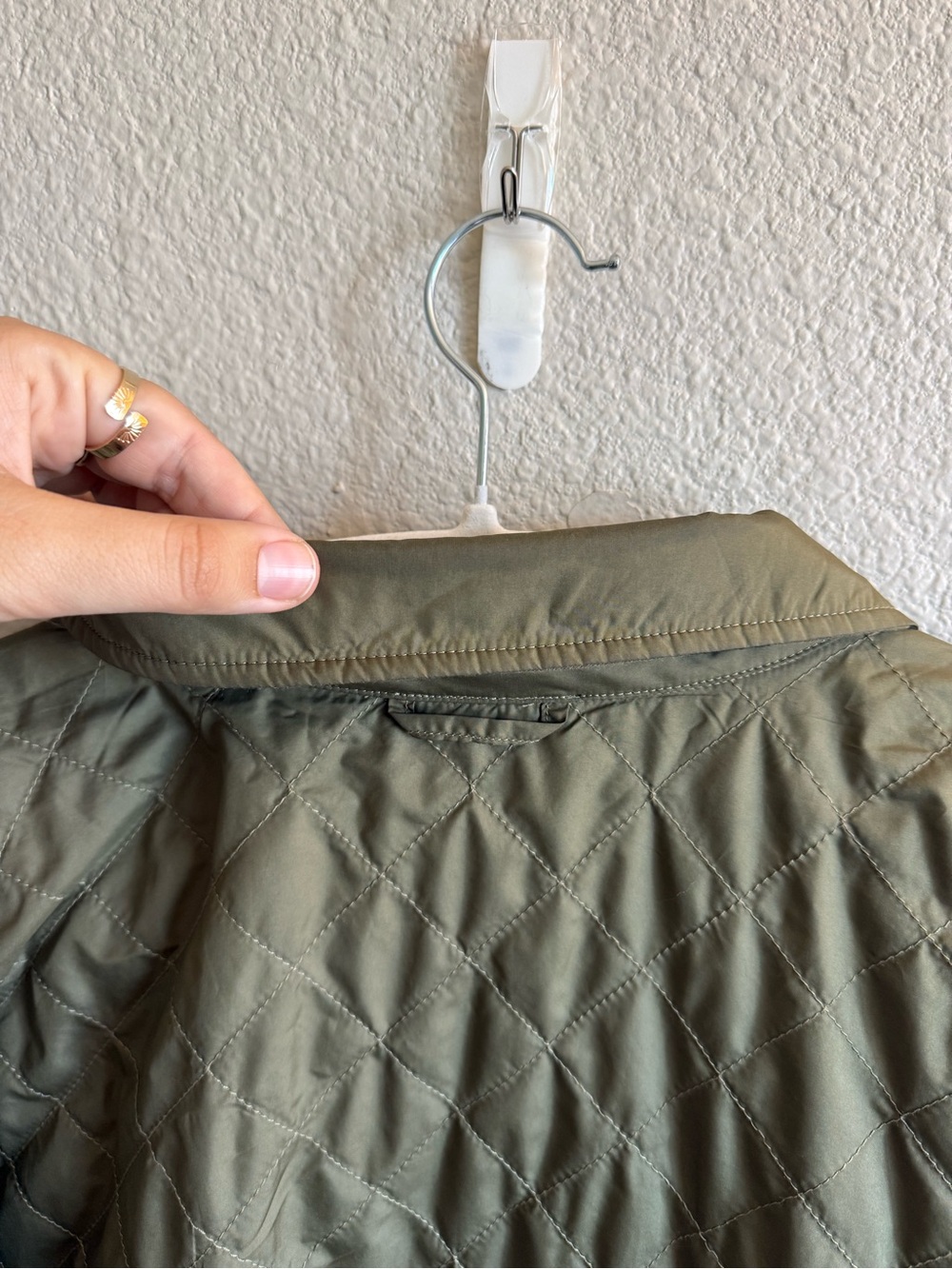 The North Face Men’s Quilted Olive Green Reversible Button Snap Jacket XL - Picture 5 of 12